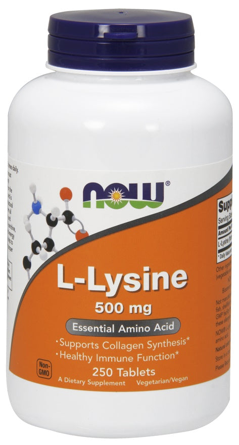 NOW Foods L-Lysine, 1000mg - 250 tabs - Amino Acids and BCAAs at MySupplementShop by NOW Foods