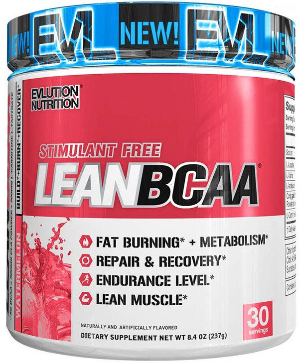 EVLution Nutrition Lean BCAA - Stimulant Free, Watermelon - 237 grams | High-Quality Amino Acids and BCAAs | MySupplementShop.co.uk