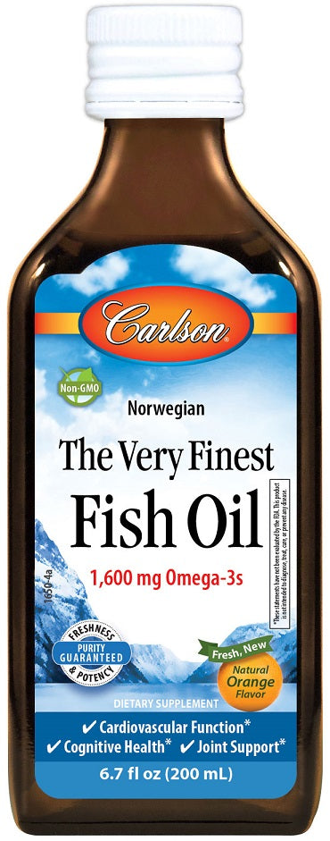 Carlson Labs The Very Finest Fish Oil, Natural Orange - 200 ml. - Omegas, EFAs, CLA, Oils at MySupplementShop by Carlson Labs