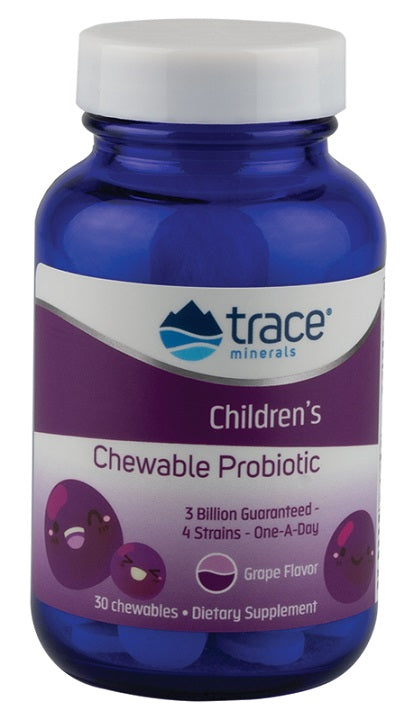 Trace Minerals Children's Chewable Probiotic, Grape - 30 chewables | High Quality Minerals and Vitamins Supplements at MYSUPPLEMENTSHOP.co.uk