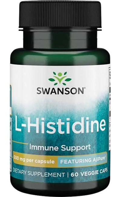 Swanson AjiPure L-Histidine, 500mg - 60 vcaps | High-Quality Amino Acids and BCAAs | MySupplementShop.co.uk
