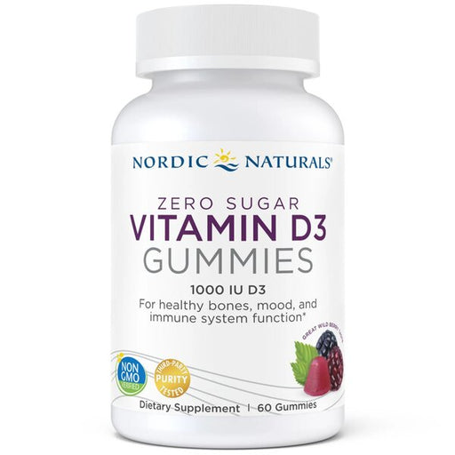 Nordic Naturals Vitamin D3 Zero Sugar, Wild Berry - 60 gummies | High-Quality Sports Supplements | MySupplementShop.co.uk