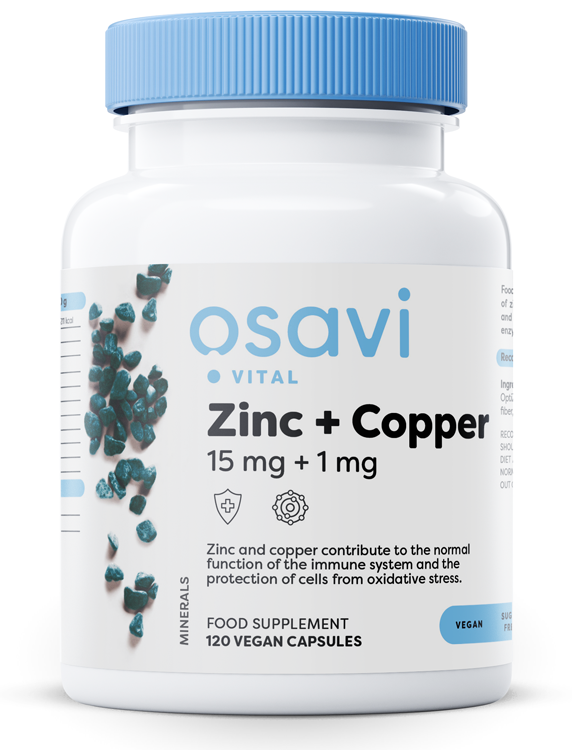Osavi Zinc + Copper, 15mg + 1mg - 120 vegan caps - Zinc at MySupplementShop by Osavi