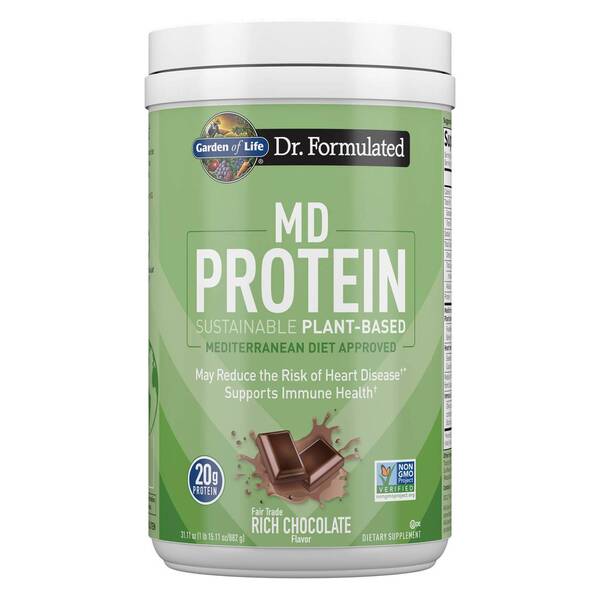 Garden of Life Dr. Formulated MD Protein Sustainable Plant-Based Powder, Rich Chocolate - 882g | High-Quality Protein | MySupplementShop.co.uk