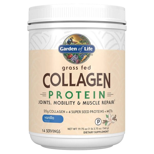 Garden of Life Grass Fed Collagen Protein, Vanilla - 560g | High-Quality Collagen | MySupplementShop.co.uk