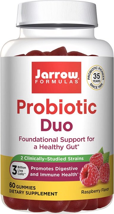 Jarrow Formulas Probiotic Duo, Raspberry - 60 gummies | High-Quality Bacterial Cultures | MySupplementShop.co.uk