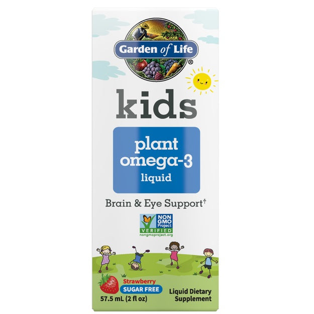 Garden of Life Kids Plant Omega-3 Liquid, Strawberry - 57.5 ml. | High-Quality Health and Wellbeing | MySupplementShop.co.uk