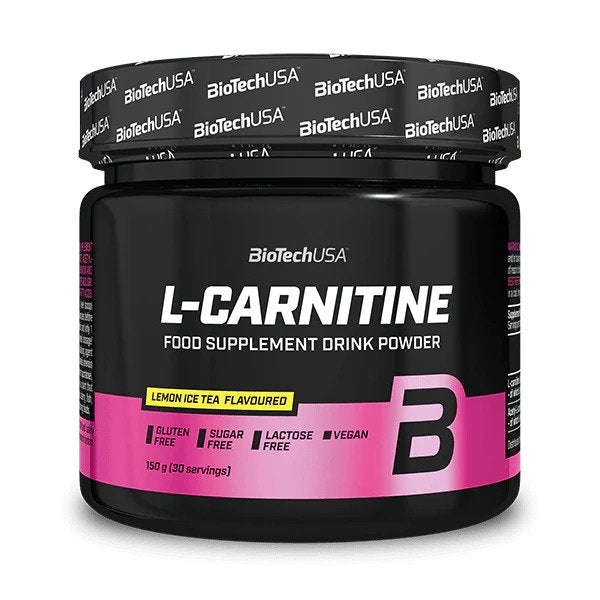 BioTechUSA L-Carnitine Drink Powder, Lemon Ice Tea - 150 grams | High-Quality L-Carnitine | MySupplementShop.co.uk