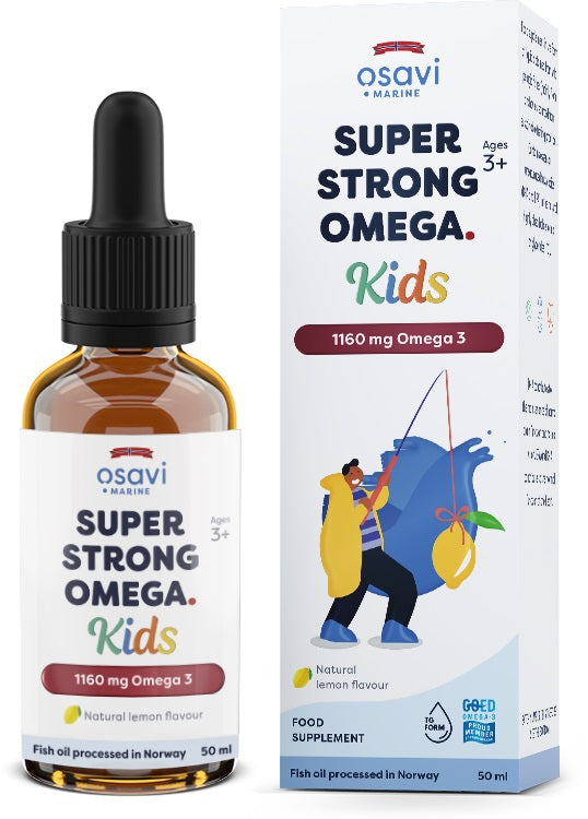 Super Strong Omega Kids, 1160mg Omega 3 (Lemon) - 50 ml. by Osavi at MYSUPPLEMENTSHOP.co.uk