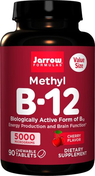 Jarrow Formulas Methyl B-12, 5000mcg (Cherry) - 90 chewable tabs | High-Quality Vitamins & Minerals | MySupplementShop.co.uk