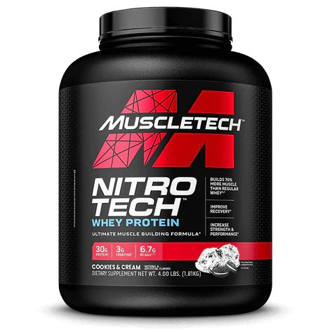 MuscleTech Nitro-Tech, Cookies & Cream - 1800 grams | High-Quality Protein | MySupplementShop.co.uk