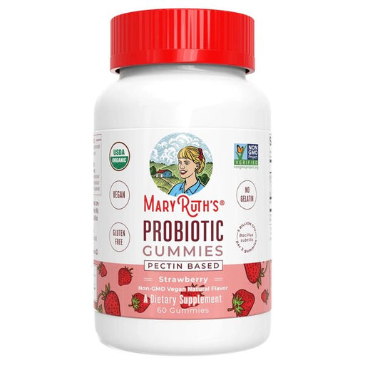 MaryRuth Organics Probiotic Gummies, Strawberry - 60 gummies | High-Quality Bacterial Cultures | MySupplementShop.co.uk